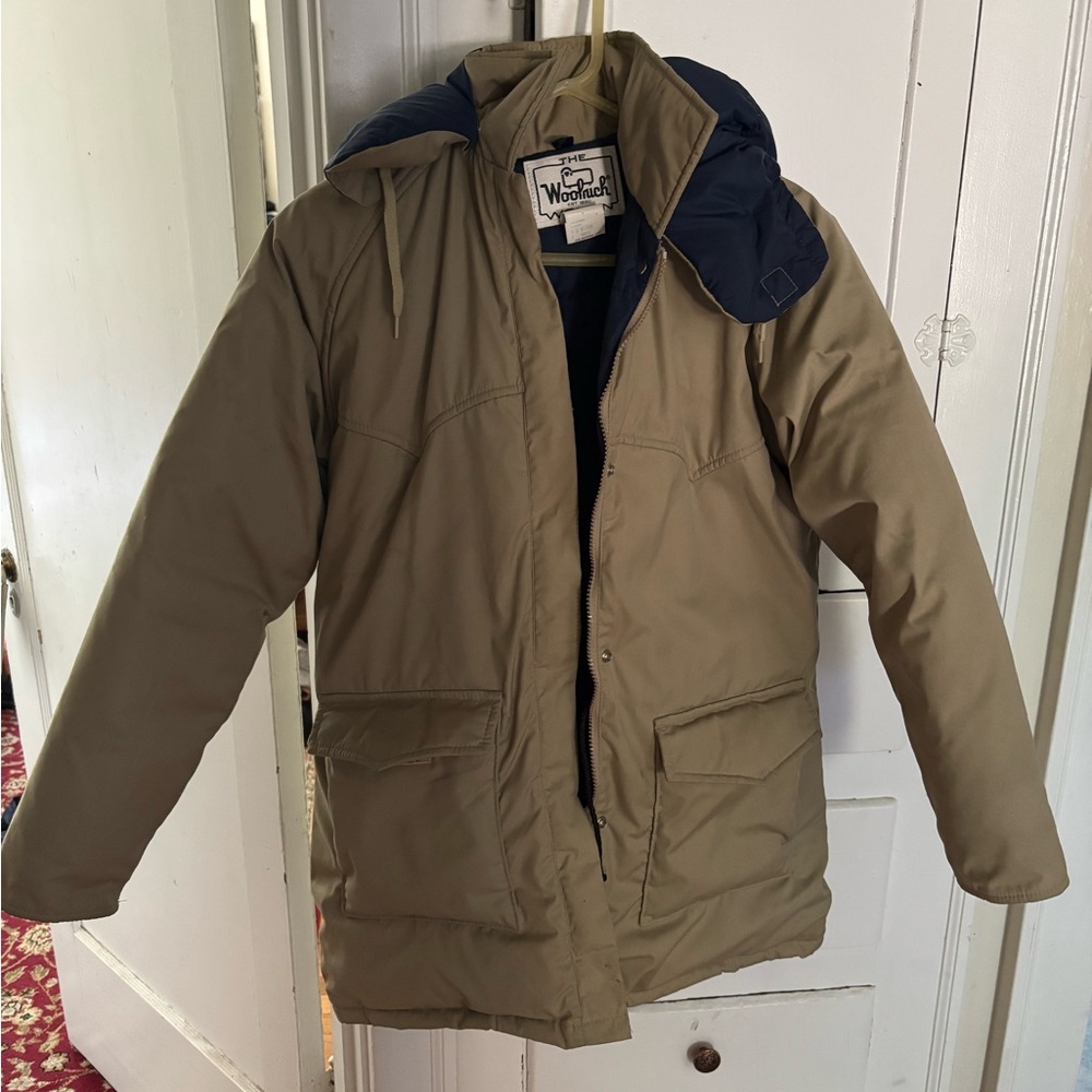 Woolrich Tan and Blue Puffer Jacket Insulated Durable